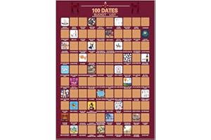 PIASHOW YUANPU 100 Dates Scratch Off Poster Couple's Bucket List - Idées de Saint-Valentin Image esthétique Indie Room Decor, 100 pensées pour de grandes relations, papier peint photo cadeau pour les couples