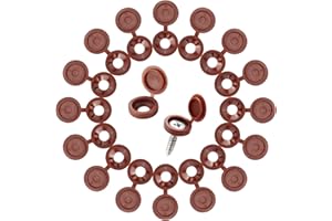 XINSHENG 120 Piezas Marrón Tapa de Tornillo de Plástico, Tapas Cubierta de Tornillo con Bisagra para Tornillos de Número 6 y 8, para Armario de Mueble