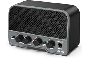 5W Amplificatori Combo per Chitarra Elettrica, LEKATO Mini Amplificatore Portatile per Chitarra Elettrica con Doppio Altoparlante da 6,67 cm, con Canale Clean e Overdrive (Nero)
