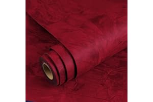 YENHOME Rosso Scuro Carta da Parati Velluto Vintage Cameretta 40 x 500 cm Carta Parati Adesiva Muro Rosso Tessuto in Velluto Decorativa Scatola di Gioielli Armadio Cassetto Soggiorno