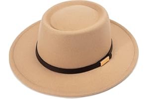 DRESHOW Chapeau Fedora à Large Bord pour Femme Avec Boucle de Ceinture Rétro Panama Floppy Hat