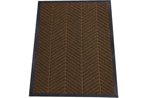 Saime Trading Heavy Duty Kitchen Runner Rugs Non Slip Super Abosrbent Doormats Washable Floor Mats for Hallway Kitchen Office Indoor Outdoor (Brown, 120 x 150 cm)