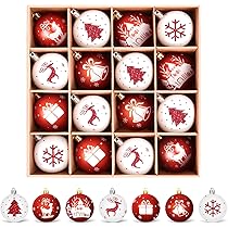 72 Weihnachtskugeln Set Rot & Weiß - Bruchsicher Für Innen & Außen