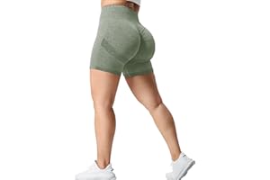 YEOREO Women Gym Short High Waist Tummy Control Scrunch Butt Seamless Workout Butt Lifting 5" Cycling Shorts