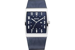 BERING Herren Solar Uhr | Armbanduhr 33 mm Edelstahlgehäuse und Zifferblatt | Milanaisearmband | Saphierglas | 3 ATM | 16433
