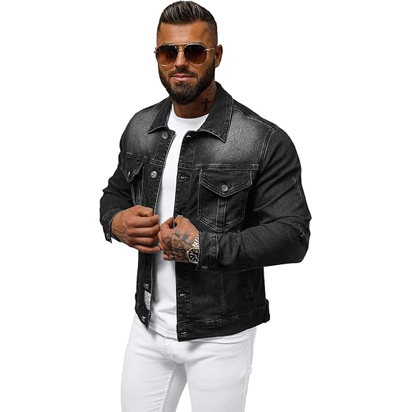Herren Jeans-Jacke Im Vintage-Look – Denim Blazer Für Freizeit & Übergangszeit