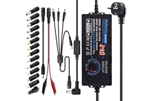 WEFOMEY 3V-24V 6A 144W Einstellbares Netzteil Universal Netzteiladapter Verstellbarer Netzadapter 100V-240V AC to DC mit LED Spannungsanzeige und 14 Tipps für Haushaltselektronik, 6000mA Max