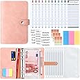 AiQInu Ordner A6 van PU-leer budgetplanner, deksel met 10 pvc