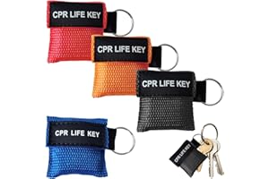 EOPHMI CPR Face Shields Keyring,4 Pcs with Breathing Choking Rescue Device,Portable CPR Mask Keychain,Emergency Anti Choking Device UK for Accident Prevention Ventilation Face Shield First Aid