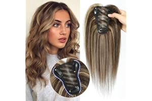 GULALUUK Hair Toppers for Women Real Human Hair Toppers Hair Pieces for Women with Thinning Hair Human Hair Toppers 10 Inch Hair Topper for Thinning Hair Human Hair Top Hairpieces human hair（427）