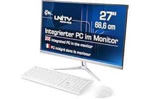 ‎CSL-COMPUTER All-in-One-PC CSL Unity F27W-ALS, 68,58 cm (27 Zoll, 1920x1080 Full HD) - Leistungsstarker AIO (Intel N200 CPU 4x3700 MHz, 512 GB SSD, 16 GB DDR4-RAM, Windows 11 Home), weiß