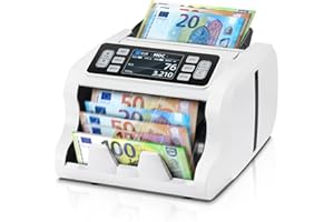 MUNBYN 2025 Nuevo Contadora de Billetes de Mixto, Maquina Contar Billetes, Detector Billetes Falsos con UV/MG/IR/MT, EUR, USD, CAD, Más de 120 Divisas, Pantalla TFT de 3.5", 2 Años de Garantía, IMC09
