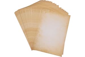 BLISSIQUEE 100 Blatt Briefpapier, Urkundenpapier DIN A4 Beidseitig Bedruckbar in 120g Qualität,Vintage Papier für Urkunde, Korrespondenz, als Einladung zum Geburtstag oder als Menü