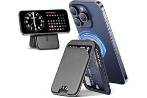 Wtuhu Mag-Safe Wallet, Magnetstärke ‌Mobile Phone Wallet Premium Leder Card Holder mit Ständer, Handy Kartenhalter für Phone 16/15/14/13/12 Serie