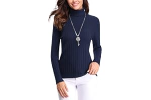 Gyabnw Suéter Mujer, Jersey Mujer de Cuello Alto, Jersey Elegante Mujer, Pullover Mujer Invierno, Jersey Invierno Mujer Casual, Jersey Tejido Suave Mujer, Suéter Básico Manga Larga