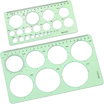 Lot De 5 Pochoirs Circulaires Pour Dessiner - En Plastique - Pour Rayon