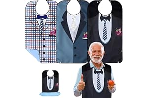 KXVXXV 3 Stück Lätzchen für Erwachsene Schlabberlatz Essensschutz Latz für Erwachsene Wasserdicht Unisex Kleiderschutz mit Auffangschale mit Druckknöpfen Wiederverwendbar