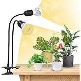 SANSI Plant Lamp 20W Full Spectrum, Black, Without Timer | 300W eq. LED Grow Lamp with 2 Heads for Indoor Plants,Free Replace