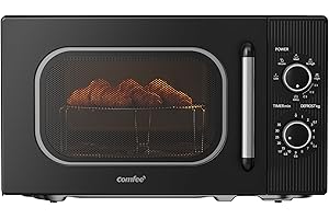 COMFEE' Four à Micro-ondes avec Grill, 20 Litres, Micro-ondes 700 W, Grill 1000 W, 5 Niveaux de Puissance, Minuterie 1-35 min, Design Compact, Noir - CMO-MG202NC(BK)