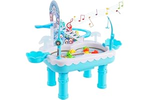 Forroby Jouet Peche Magnetique avec Échelle de Pingouin Électrique, 2 en 1 Jouet Enfant avec Musique Pour Enfants, Jeu Peche, Educational Peche A la Ligne Enfant jeu, Jouet Enfant 3 ans.