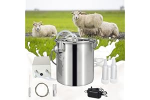 KARDOR Electric Milking Machine for Goat Sheep,3L/7L/14LStainless Steel Milker Machine,with 2 Teat Cups,Portable Pulsation Vacuum Pump,Automatic Stop Equipment for Sheep Livestock Home Farm(For Goat 7L)