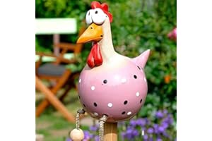 OWOAOOwl Ceramic chicken garden decoration, handmade garden statue, decorative hen garden stake, garden decoration, chicken decoration, garden figure, garden decoration, resin statue, farm, balcony,