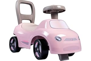 Smoby - Auto cavalcabile rosa - Funzione girello - Volante - Ergonomico e maneggevole - Contenitore per giocattoli - Dai 10 mesi - Prodotto in Francia
