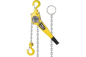 OUUTMEE Paranco manuale a catena, 0.75 T paranco a leva manuale, altezza di sollevamento 3 m, paranco a catena in acciaio al carbonio G80 con gancio per magazzino, garage e banchina di fabbrica