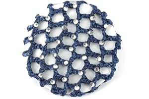 Dkhsy Girls Knotted Hair Nets Ballet Dance Gymnastics Bun Hair Net Sparkle Princess Rhinestone Bridal Hair Accessories