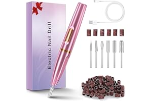 ‎LINKAX Elektrische Nagelfräser für Gelnägel, Kabellos Maniküre Set Elektrisch Nagelfeile Pediküre USB Wiederaufladbare Nail Drill für Acryl Gele, Kallus Entfernen, Geschenke für Frauen Weihnachten