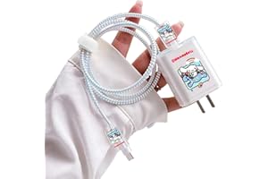 DiyGody Protezione Cavo Animali Fumetto, Protezione Linea Dati Impedisce la Rottura del Cavo Custodia Protettiva, Protezione Cavo per iPhone Caricabatterie - Cane Anime Bianco