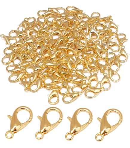 Kit Fabrication Bijoux : 50 Fermoirs Homard + 120 Anneaux Ouverts - Alliage Zinc Et Fer