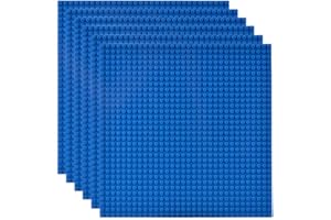 Lekebaby Confezione da 6 piastre di base classiche, 25,4 x 25,4 cm, 100% compatibili con tutte le principali marche, blu