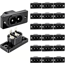 Connettore C8 A 2 Poli IEC320 – Presa Dritta 250V 2.5A, Montaggio A Vite, Per Alimentazione Apparecchi Elettronici E Audio/Video