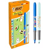 BIC Highlighter Grip Decors Kawaii Series Beveled Tip Pen - Assorted Neon Colors, Pack of 10