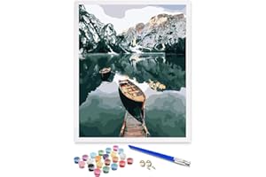 ifymei Dipingere con i numeri per adulti, kit fai da te con pennelli e pigmento acrilico, 40,6 x 50,8 cm, pittura per disegno delle Dolomiti [senza cornice]