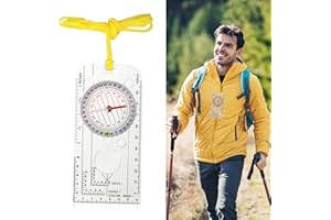 WUIOWPPIC Orientation Compass, Hiking Navigation Compass, Portable Compass for Survival Mountaineering, Outdoor Activities and Map Reading with Cord, Multifunctional Explorer Compass