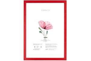 Lupia - Cornice portafoto in Legno da Parete Bomber Rossa, per Foto, Stampe artistiche, Poster, Quadri Moderni 30x40 cm