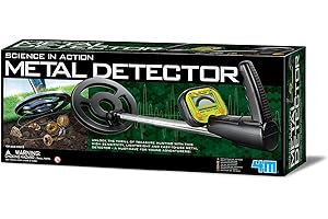 4M 00-03933 Metal Detector Alta Precisione Grande Display LCD Retroilluminato, Elevata Sensibiità, Asta Estensibile da 45 a 80 cm, Angolo rilevazione Regolabile, Kidult Adatto a Adulti e Ragazzi