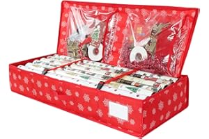 ZHSX Aufbewahrungstasche für Geschenkpapier mit Innentaschen Holds, Geschenkpapier Aufbewahrungstasche Organizer Mit Tragegriffen, Kartenschlitz, doppelter Reißverschluss für Karten, Bögen, Tags, Bänder
