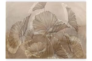 murando Carta da parati beige Foglie 400x280 cm Fotomurali in TNT Murale alla moda Decorazione da Muro XXL Poster Gigante Design Carta per pareti Natura come dipinto b-B-10043-a-a