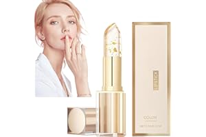 FANKAYI Transfer-Proof Color Changing Lipstick with Gold Foil,Transparente Transferproof Gold Crystal Color Changing Lip Stick,24h Long-Lasting Hydration & Glossy Shine Lip Gloss,Colour Changing Lipstick