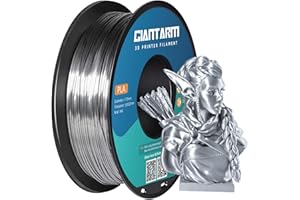 GIANTARM Filamento PLA Seda plata 1.75mm,Precisión Dimensional +/- 0.03mm，Impresora 3D PLA Filamento Plateado 1 kg Carrete