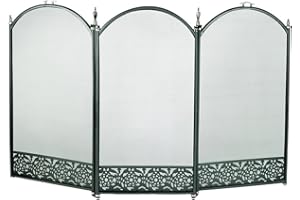 HERSIG- Protector Chimenea - Salvachispas Chimenea leña | Antichispas para Chimeneas de Leña - Rejilla Chimeneas Leña y Estufas - Plegable - 3 Hojas - 96,5 x 61 cm Diseño Decorado