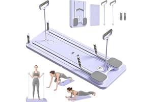 VHV Pilates Reformer Compact, 5 en 1 Pilates Pliable,La roue abdominale push-up rebondit automatiquement Minuterie, Ab Roller Fitness Materiel pour la Maison et la Salle de Sport