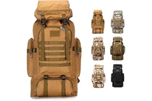 EGGORY Zaino da trekking 80L Grande Capacità Campeggio Escursionismo Militare Tattico Impermeabile Zaino da Viaggio Esterna Camouflage Molle Zaino per Uomini