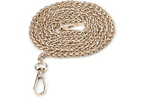 GEBAUM 1,2m Chaine Sac a Main Bandouliere, Sangle pour Sac à Main en Or, Chaîne de Sac Amovible avec Crochet à Pression, Anse de Sac Bandouliere