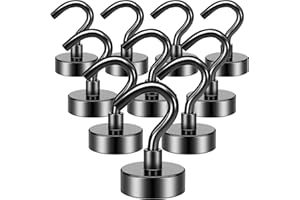 Grtard Magnethaken, 10 Stück 25Lb+ Ziehen Schwarz Starke Magnete Neodym Magnete Haken, Magnet mit Haken, Magnethaken Extra Stark für Decke, Bad, Handtuch, Küche, Büro und Garage