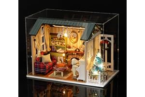 Tiandirenhe Casa de Muñecas en Miniatura de Bricolaje,DIY Mini 3D Regalo Creativo de Casas para Muñecas, decoración Navideña, Regalo De Cumpleaños para Niños, Adolescentes, Adultos(Holiday Time)