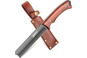 Japaknives cuchillo de supervivencia al aire libre,Cuchillo de hoja fija al aire libre,Full Tang Bushcraft cuchillo,Cuchillo de camping con funda,Ideal como regalo